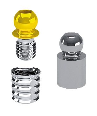 KIT SFERA FILETTATA MICRO con rivestimento TiN DA INCOLLARE